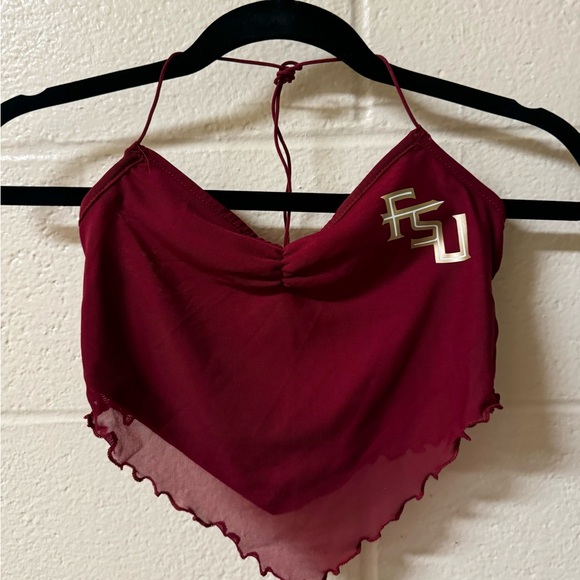FSU Florida State University Seminoles Game Day Halter Crop Tank Top - Picture 1 of 1